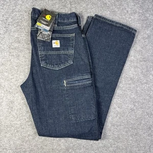 Jeans Carhartt Uomo 33x34Blu FR Ignifugo Forza Resistente Flex Vestibilità Relaxed - Foto 1 di 10