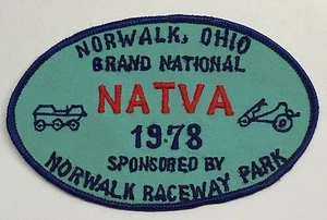 CLOTH PATCH NATVA GRAND NATIONAL -1978 NORWALK OHIO  ATTEX,HUSTLER,MAX,SCRAMBLER - Picture 1 of 2
