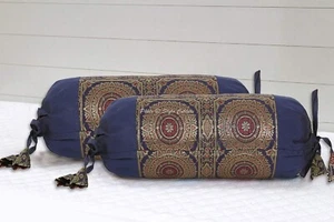 Brocade Jacquard Bolster Case Sofa Ethnic Decorative Boho Home Decor Tube Cover - Picture 1 of 7