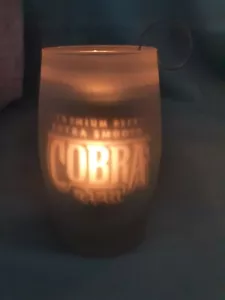 Cobra Beer Branded Glass Tealight Candle Holder Breweriana Home Bar Rare BN - Picture 1 of 4