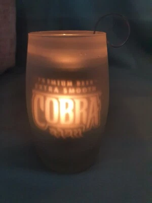 Cobra Beer Branded Glass Tealight Candle Holder Breweriana Home Bar Rare BN - Image 1 of 4