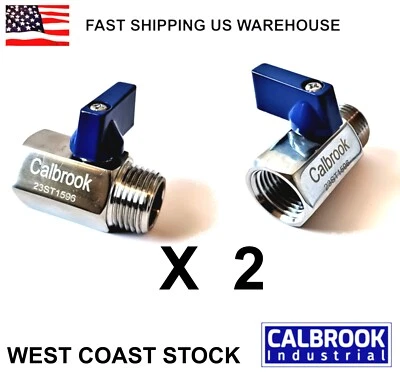 1/2" Mini BV 304 Stainless Steel Female to Male NPT 1000 PSI - TWO Per Order - Image 1 of 4