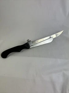 Vintage ROYALE MEAT SLICING KNIFE With Adjustable Guide Stainless Black Handle - Picture 1 of 6