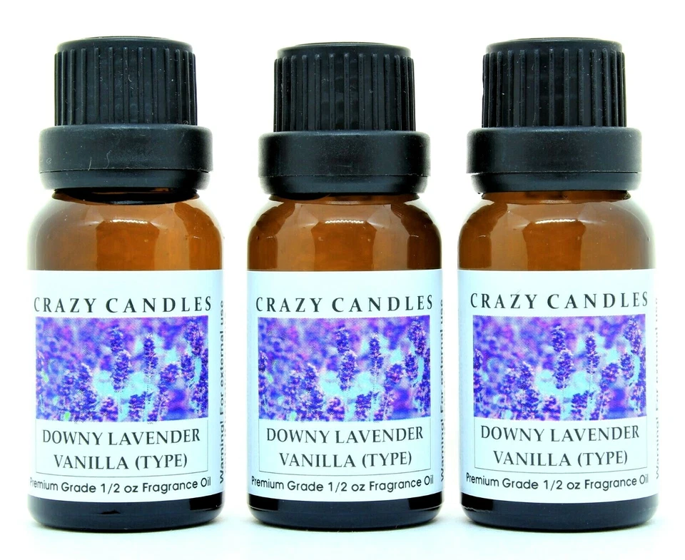3 Downy Lavender Vanilla 1/2oz Premium Grade Scented Fragrance Oil Crazy Candles - Image 1 of 1