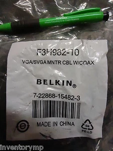 Belkin F3H982-10 VGA/SVGA Monitor Replacement Cable - 10 feet. New! 4 Pieces! - Picture 1 of 1