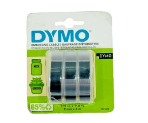Dymo 1741670 Black Embossing Label Maker Tape 3/8"x9.8 ft Sealed - Picture 1 of 6