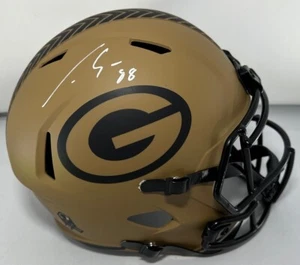 Packers LUKE MUSGRAVE Firmado Tamaño Completo SALUDO Réplica Casco de Velocidad AUTOMÁTICO - VENTILADOR - Imagen 1 de 1