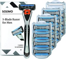 Solimo 5 Blade MotionSphere 16 Cartridges Men's Razor Precision Trimmer Handle
