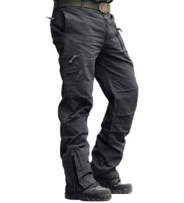 Mens Cargo Pants Mutil-Pockets Outdoor Hiking Cotton Ripstop Zipper Work Pants - Image 1 of 4