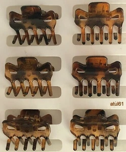 Mini Hair Claw Clamps ~hair Clips ~hair Grips 2.5 Cm 6 Brown Small Accessories - Picture 1 of 6