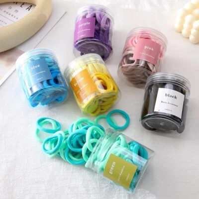 Caja de regalo 50 piezas anillo para el cabello lazo alto elástico y duradero Foto 1 de 4