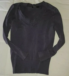 Damen lila Langarm gerippt Pullover Gr. Medium Gänseblümchen Fuentes - Bild 1 von 4
