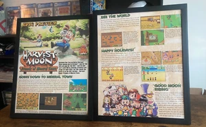 Set poster pubblicitario stampa incorniciata Harvest Moon More Friends of Mineral Town GBA 2005 - Foto 1 di 4