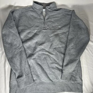 Columbia Sweatshirt Mens Size M Quarter Zip Gray Fleece Lined Soft Outdoor GREAT - Picture 1 of 3