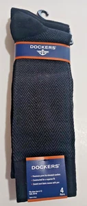 Dockers Men's Classic Black Patterned Dress Socks - 4 Pairs Size - 6-12 - NEW - Picture 1 of 6
