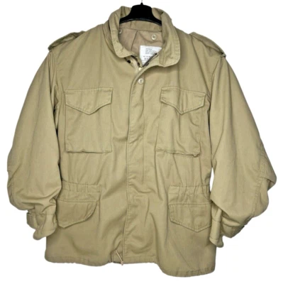 TRU-SPEC Men's Large Reg Cold Weather Hooded Field Coat Khaki Tan US Military - Image 1 of 4