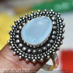 Chalcedony Gemstone Ring 925 Silver Overlay Us Size 10.5" U276-J111 - Picture 1 of 1