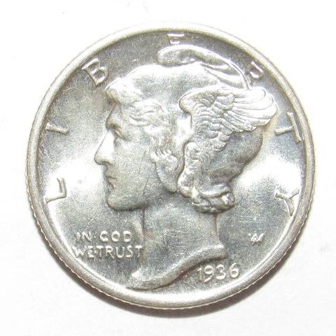 1936 Mercury Dime CH BU (H15) Cover