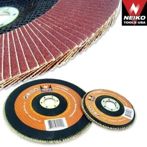 10 pc New 4-1/2" 60 Grit Flat Neiko Flap Disc Grinding Sanding Wheels 7/8" Arbor - Picture 1 of 1