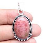Pendant Rhodonite Gemstone Gift For Her 925 Silver Jewelry 1.75"