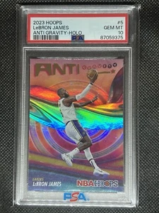 2022 Panini NBA Hoops LEBRON JAMES #5 HOLO ANTI GRAVITY PSA 10 GEM MT LA Lakers - Picture 1 of 2