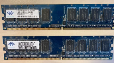 NANYA 1GB DDR2 PC2-5300U 667MHz DIMM 240-pin Low Profile Memory - Image 1 of 2
