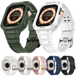 For Apple Watch Ultra Sports TPU Band with Case Rugged Bumper iWatch Strap 49mm - Picture 1 of 26
