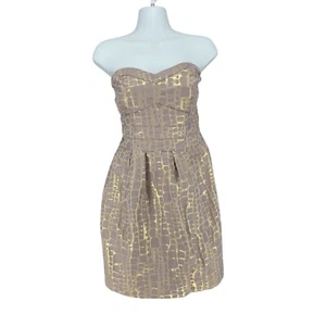 American Eagle Outfitters Damen Kleid Y2K Mini1 2 Trägerlos Lavendel Gold - Bild 1 von 12