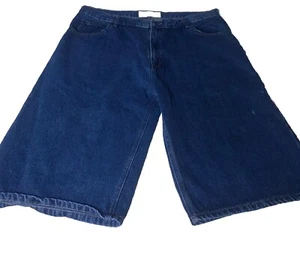 GB Denim Laboratory NY 802 Shorts Men's Size 38x15 Blue Wide Leg Y2k Distressed - Picture 1 of 11