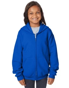 Hanes Hoodie Sweatshirt Comfortblend EcoSmart Full-Zip Kids Long Sleeve Hooded - Picture 1 of 21