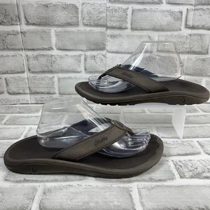 Olukai Ohana Men's Size11 Sandal Dark Wood Brown Water-Friendly Beach Flip Flop - Picture 1 of 10