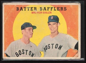 1959 Topps #346 Batter Bafflers (Tom Brewer / Dave Sisler) (Low Grade) (Creases) - Picture 1 of 2