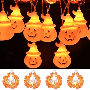 Halloween 80PC LED Pumpkin String Lights Lantern Lamp Indoor Outdoor Décor 2024 - Picture 1 of 12