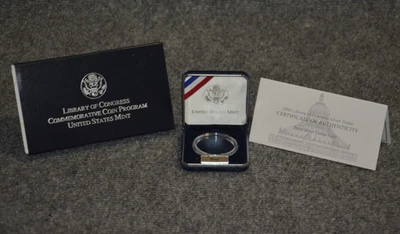 *Empty Box* For 2000-P Library Of Congress Proof Commem. Silver 1$ Capsule & COA - Image 1 of 2