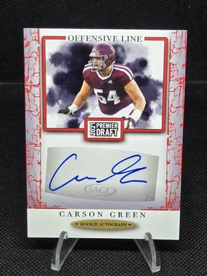 2021 Sage Premier Draft - Autographs Carson Green #A175 Red (AU, RC) - Image 1 of 2