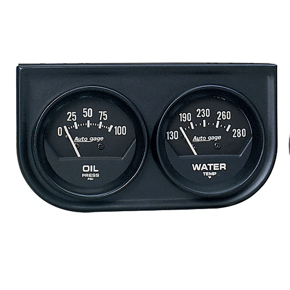 Auto Meter Gauge Set 2345; Auto Gage 2-1/16 Water Temp/Oil Pressure, Mechanical - Image 1 of 1