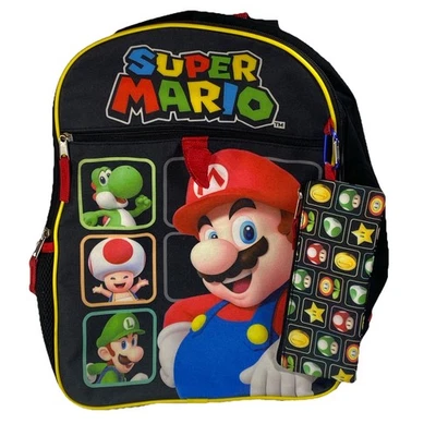 Mochila Grande Nintendo Super Mario Bros Niños 16" Escuela Luigi Toad Yoshi Bowser Foto 1 de 4