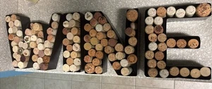 Wine Letters Metal With Corks Sign With  24”x7”x2” (corks Included) - Picture 1 of 9