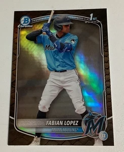 2025 Bowman FABIAN LOPEZ Chrome Reptilian Refractor 1st Prospect Card Marlins - Picture 1 of 2