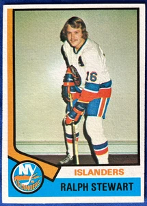 1974-75 Topps RALPH STEWART #158, New York Islanders, NM-MT, Strong Borders! - Picture 1 of 3