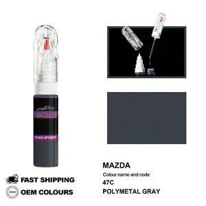 PARA MAZDA POLYMETAL GRIS 47C Retoque Pintura Pluma Cepillo Fix Kit Scratch C... - Imagen 1 de 8