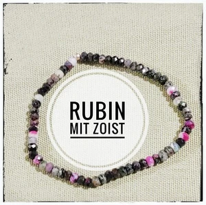 Neu, Amband aus natürlicher Rubin-Zoist Perlen und Silber, handmade - Bild 1 von 4