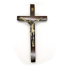 Christian Catholic Beech Alloy Resurrection Crucifix Dark Reddish Brown Crucifix