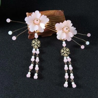 Horquilla de borla de hanfu clásica hecha a mano para mujeres accesorios para el cabello de niña Foto 1 de 4