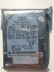 Disque dur IDE ATA PATA pour ordinateur portable IBM 48 Go IC25T048ATDA05-0 2,5" 12 MM P/n 07n8104 - Photo 1/2