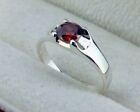 925 Sterling Silver Certified Natural Red Garnet Handmade Ring Gift Free Ship