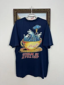 Vintage 90's Mambo Storm In A Tea Cup Tee Over Print Shirt Mens Tee Rare Size L - Picture 1 of 13