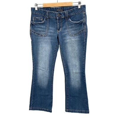 Vanity Bootcut Jean Woman 32x29 Blue Low Rise Western Festival Denim Flap Pocket - Image 1 of 4