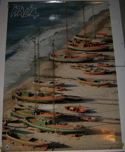 Vintage Reise/Touristen Poster Kalabrien Italien Ciganovic Foto Boote ENIT 1986 schön - Bild 1 von 1