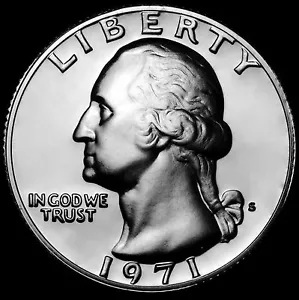 S Washington Quarter 1971 como nuevo a prueba ~ del original de EE. UU. Juego de prueba - Imagen 1 de 2
